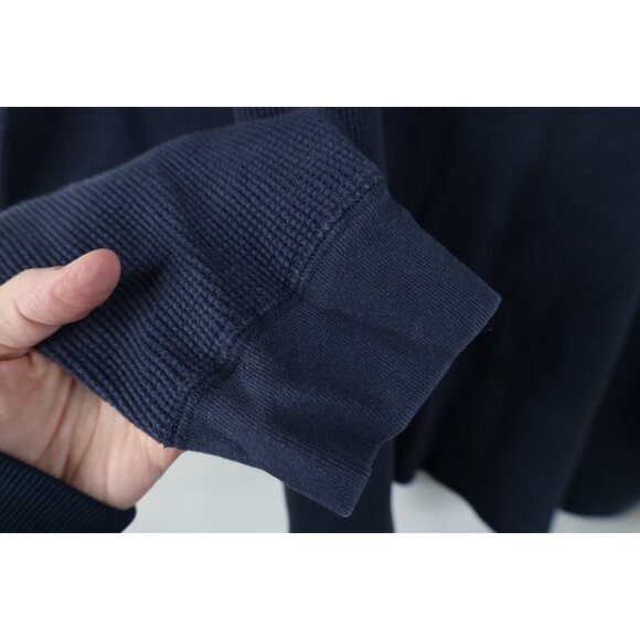 Vtg 90s Streetwear Mens XL Faded Thermal Waffle Knit Long Sleeve Henley T-Shirt - Picture 9 of 13